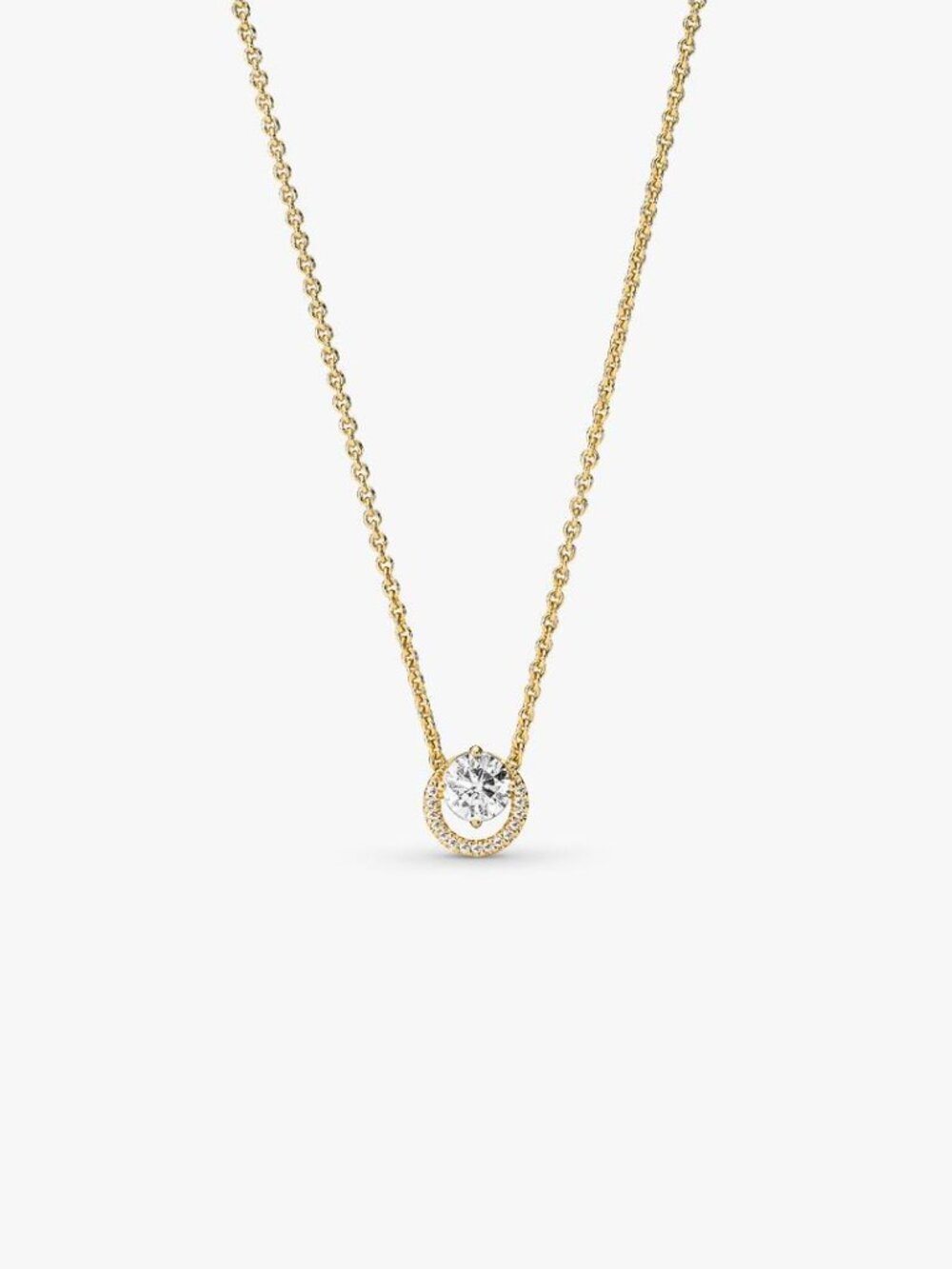 Pandora Sparkling Round Halo Pendant Collier Necklace